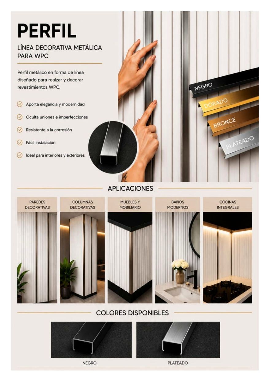 Aluminio — Perfil WPC (Línea decorativa)