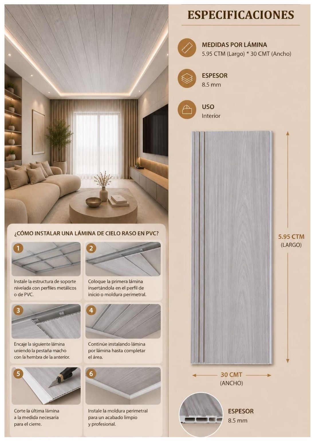 Cielo Raso PVC