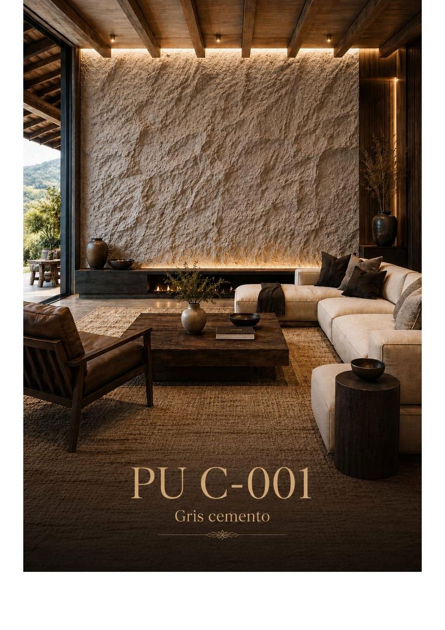 Panel PU — PU C-001 (Gris Cemento)